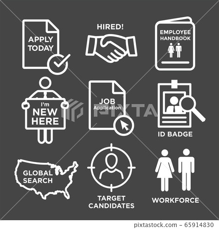 Hiring and Employees icons - job related images 65914830