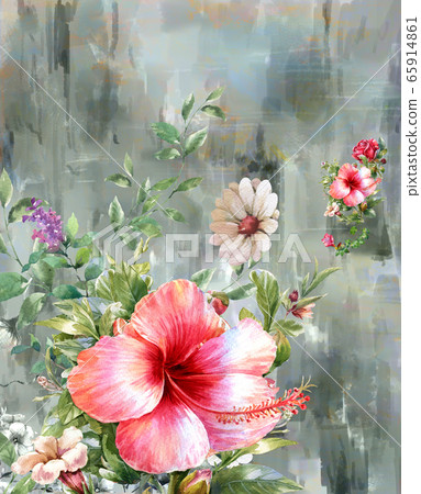 Abstract colorful flowers watercolor painting. Spring multicolored in .nature. Abstract colorful flowers watercolor painting. Spring multicolored in .nature. 65914861
