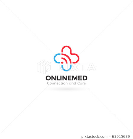Medical cross logo. Distance doctor consulting service emblem. Telemedicine icon. Modern online healthcare system sign. Therapist consultation and check up app. Isolated clinic vector illustration. Medical cross logo. Distance doctor consulting service emblem. Telemedicine icon. Modern online healthcare system sign. Therapist consultation and check up app. Isolated clinic vector illustration. 65915689