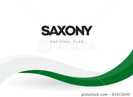 Free State of Saxony national waving flag banner. Ribbon with green and white horizontal stripes vector poster. Isolated German state independence day celebration illustration. Traditional holiday. Free State of Saxony national waving flag banner. Ribbon with green and white horizontal stripes vector poster. Isolated German state independence day celebration illustration. Traditional holiday. 65915699