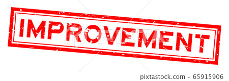 Grunge red improvement word square rubber seal stamp on white background 65915906