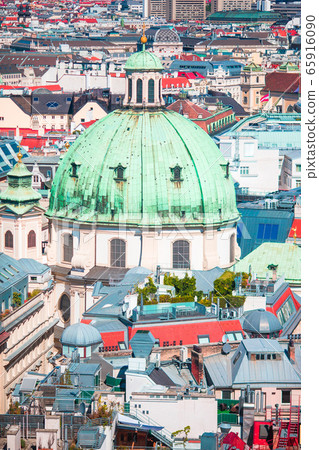 View from St. Stephen's Cathedral over Stephansplatz square in Vienna, capital of Austria on sunny day View from St. Stephen's Cathedral over Stephansplatz square in Vienna, capital of Austria on sunny day 65916090
