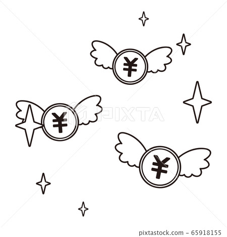 Flying japanese yen coins 65918155
