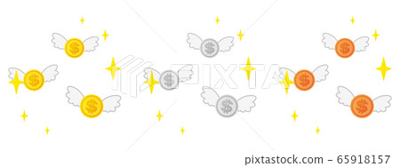 Flying dollar coins 65918157