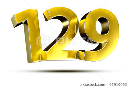 Number 129 Gold color 3d. Number 129 Gold color 3d. 65919063