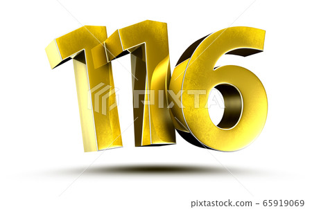 Number 116 Gold color 3d. Number 116 Gold color 3d. 65919069