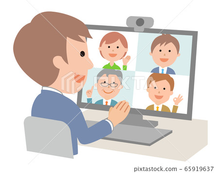Business meeting online male employee 65919637