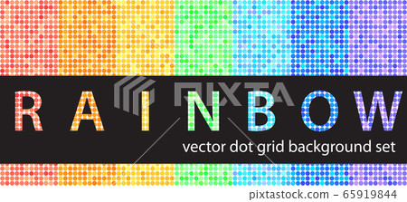 Polka dot pattern set Rainbow. Vector seamless Polka dot pattern set Rainbow. Vector seamless 65919844