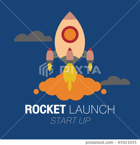 Start up business, rocket launch vector - Stock Illustration [65921035 ...