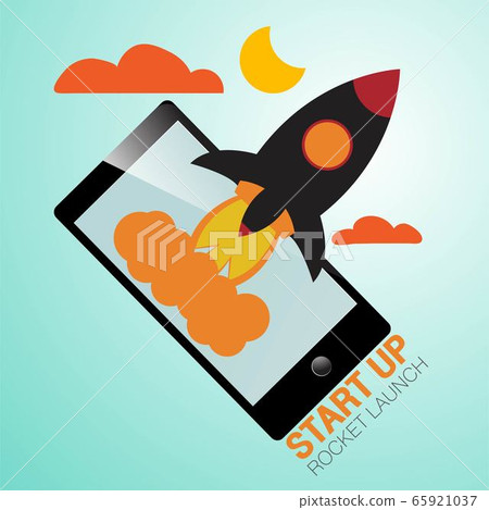 Start up business, rocket launch vector - Stock Illustration [65921037 ...