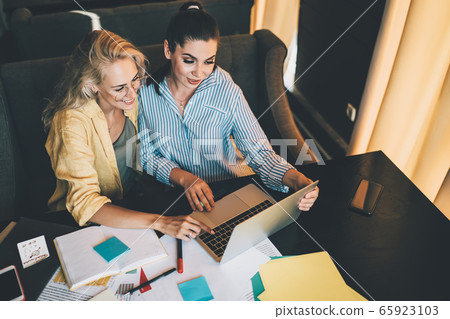 Successful woman creating startup with in working place 65923103