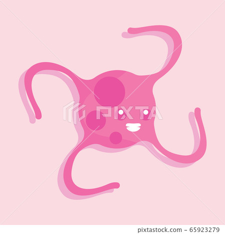 Happy virus cartoon 65923279