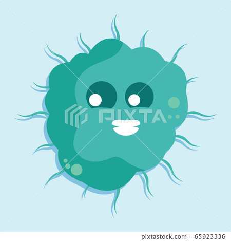 Happy virus cartoon 65923336