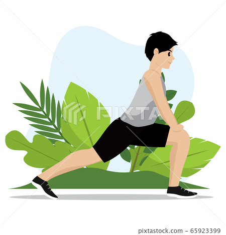 Man exercising outdoors Man exercising outdoors 65923399