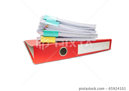 close up folder document and Stack of papers 65924101