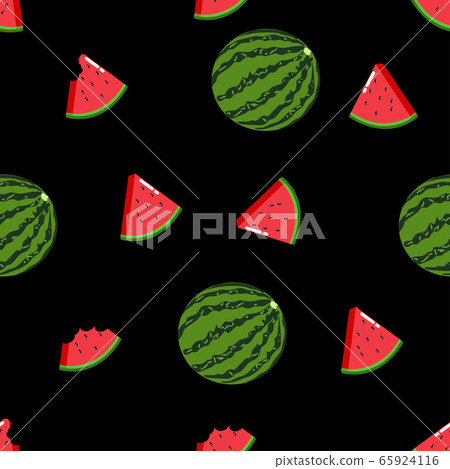fruit Watermelon seamless pattern vector illustration black background fruit Watermelon seamless pattern vector illustration black background 65924116
