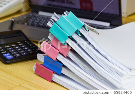 document paper of business report paper file on the table in a work office, concept document in work office 65924400