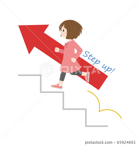 Illustration of a girl stepping up 65924601