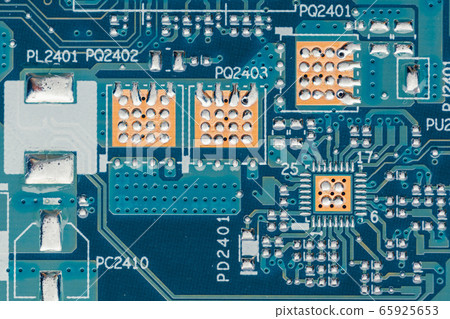 printed circuit board (pcb), macro view printed circuit board (pcb), macro view 65925653