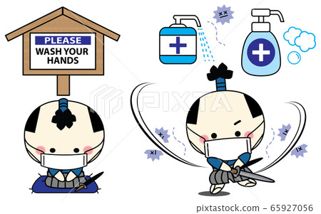 面罩,武士,洗手,消毒,消滅,預防感染,病毒,消毒,肥皂,武士,細菌,殺菌,衛生 面罩,武士,洗手,消毒,消滅,預防感染,病毒,消毒,肥皂,武士,細菌,殺菌,衛生 65927056
