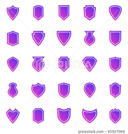 Shield gradient icons on white background Shield gradient icons on white background 65927060