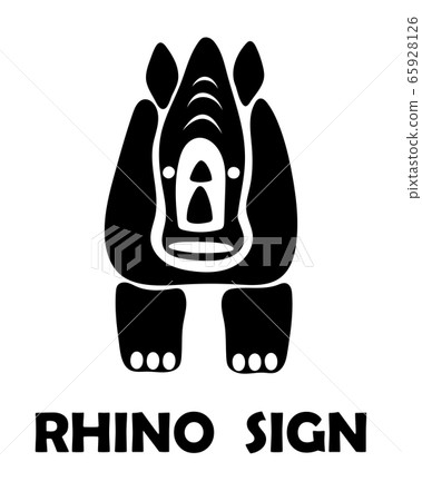 Black Vector illustration on a white background of a rhino sign. Suitable for making logo. Black Vector illustration on a white background of a rhino sign. Suitable for making logo. 65928126