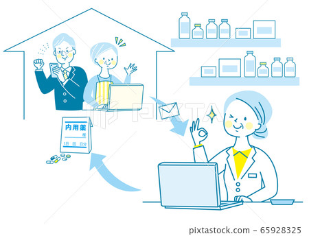 Senior female doctor pharmacist white coat online consultation 65928325