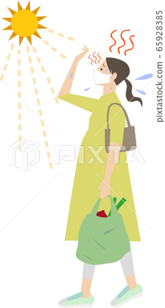 Illustration vector where the mask gets damp in summer 65928385