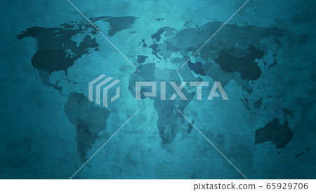 Grunge world map in beautiful gradient glow blue Grunge world map in beautiful gradient glow blue 65929706