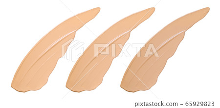 Face foundation samples isolated on white. Natural 65929823