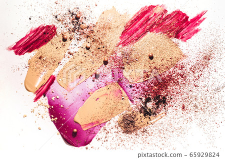 Beauty concept with Smudged makeup foundation, 65929824