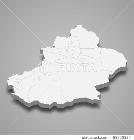 3d map province of China Template for your design 3d map province of China Template for your design 65930524