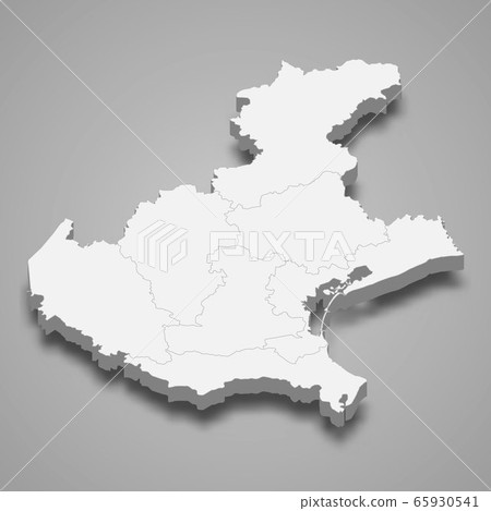 3d map region of Italy Template for your design 65930541