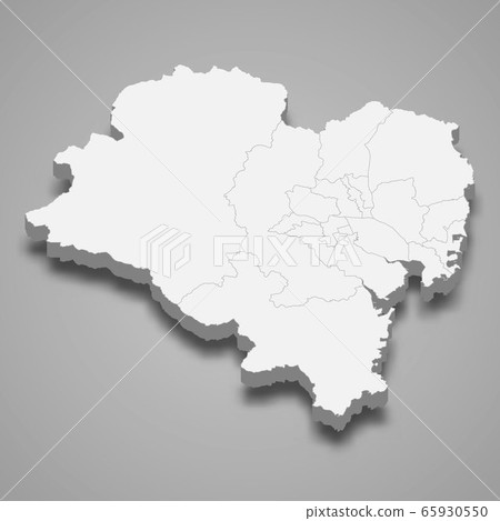 3d map region of South Korea Template for your 65930550