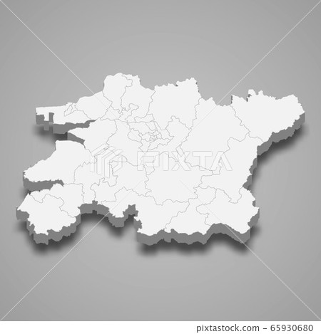 3d map region of South Korea Template for your 3d map region of South Korea Template for your 65930680