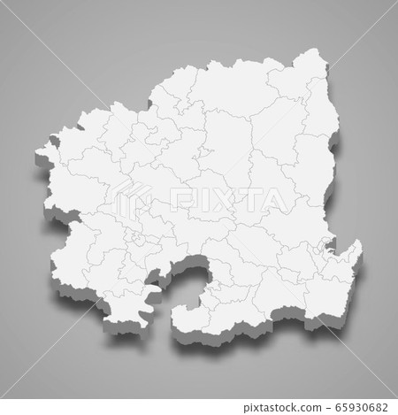 3d map region of South Korea Template for your 3d map region of South Korea Template for your 65930682