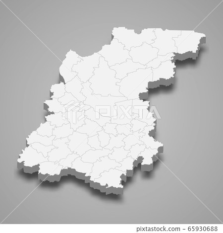 3d map region of Russia Template for your design 65930688