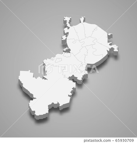 3d map region of Russia Template for your design 65930709