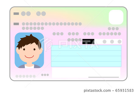 Illustration of the surface of my number card with a male face photo 65931583