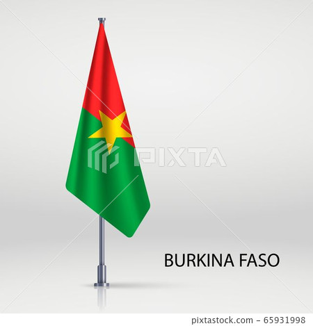 Hanging flag on flagpole Template for your design 65931998