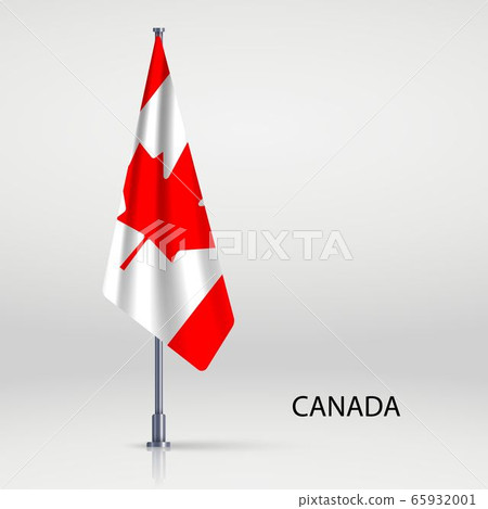 Hanging flag on flagpole Template for your design 65932001