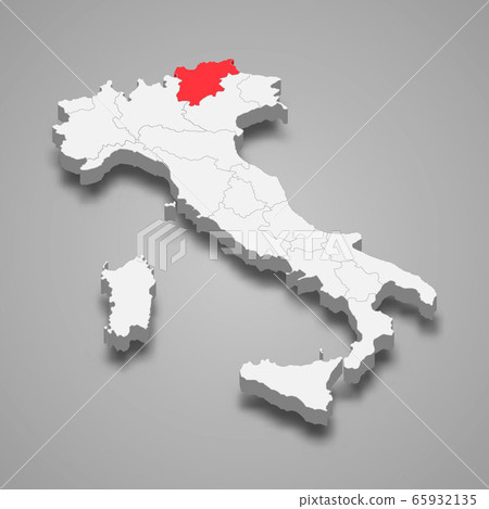 region location within Italy 3d map Template for region location within Italy 3d map Template for 65932135