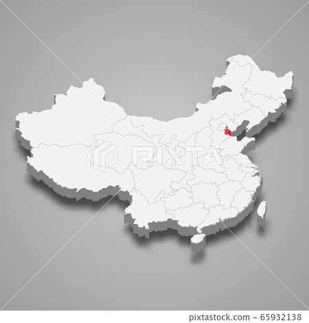 province location within China 3d map Template for 65932138