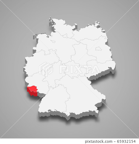 state location within Germany 3d map Template for 65932154
