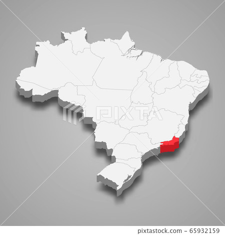 state location within Brazil 3d map Template for 65932159