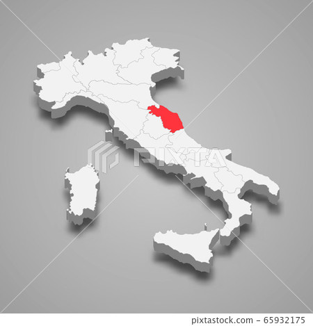 region location within Italy 3d map Template for region location within Italy 3d map Template for 65932175