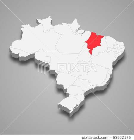 state location within Brazil 3d map Template for 65932176
