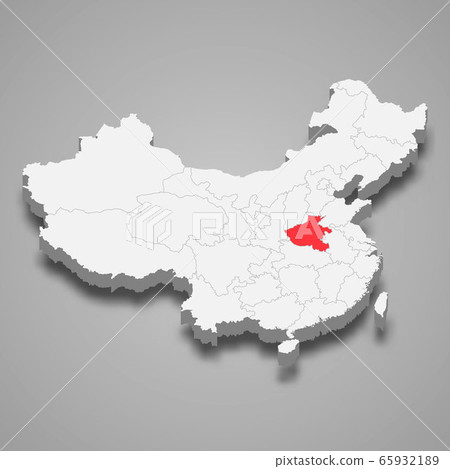 province location within China 3d map Template for 65932189