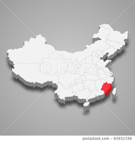 province location within China 3d map Template for province location within China 3d map Template for 65932198