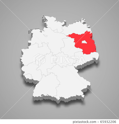 state location within Germany 3d map Template for 65932206